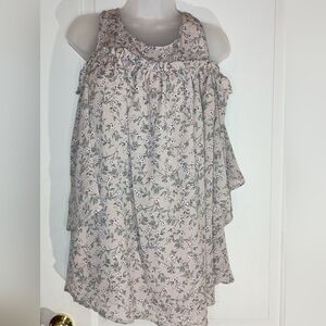 2/$30 Chic Y2K Cottage Ruffled Floral SONJA‎ BETRO cold shoulder top (#1,104)